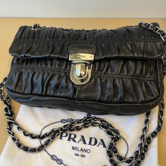 Prada Handbags - Prada Black Leather Crossbody